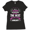 All Women Created Equal But The Best Born In January Ladies Fitted T-Shirt