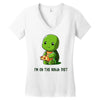 ninja diet (green) Women's V-Neck T-Shirt