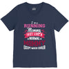 running mommy white V-Neck Tee