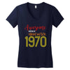 awesome since november 1970 Women's V-Neck T-Shirt