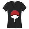 uchiha clan symbol crest   anime itachi sasuke naruto cosplay gift tee Women's V-Neck T-Shirt