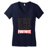 EAT SLEEP FORTNITE Women's V-Neck T-Shirt