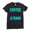 coffee books and rain Ladies Fitted T-Shirt