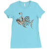 animal fishing tee graphic Ladies Fitted T-Shirt