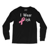 junior's breast cancer awareness i wear pink Long Sleeve Shirts