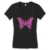 breast cancer butterfly Women's V-Neck T-Shirt
