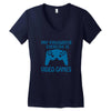 my favorite exercise is video games Women's V-Neck T-Shirt