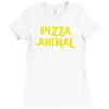 pizza animal funny diet gym gift new Ladies Fitted T-Shirt