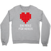 nerd shirt design  herz f&uuml;r nerds computer gaming fun big bang minecr Crewneck Sweatshirt