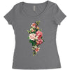 breast cancer flowers Women's Triblend Scoop T-shirt