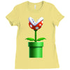 nintendo mario brothers piranha plant Ladies Fitted T-Shirt