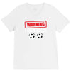 warning i kick balls V-Neck Tee