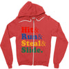 Hit Run Steal  Slide Zipper Hoodie