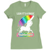 look it's a magical fck unicorn funny Ladies Fitted T-Shirt