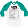 June Girl Facts Cancer 3/4 Sleeve Shirt