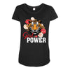Girl Power White Write Maternity Scoop Neck T-shirt