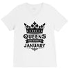 Queens Are Born In January V-Neck Tee