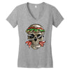 burger skull Women's V-Neck T-Shirt