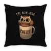 owl coffee Throw Pillow