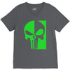 mad engine marvel brand punisher scar glow in the dark V-Neck Tee