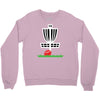 disc golf frisbee leaning on target basket innova Crewneck Sweatshirt