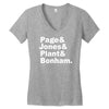 page jones plant bonham Women's V-Neck T-Shirt