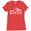 blue cat records Ladies Fitted T-Shirt