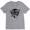live fast die red V-Neck Tee