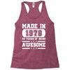made in 1978 40 years of being awesome Racerback Tank