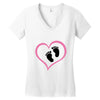 Baby Girl with Heart Any Name Customized Women's V-Neck T-Shirt