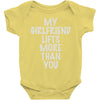 my girlfriend lifts more than you Baby Onesie