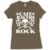 biker t shirt cafe racers ton up boys rockers greasers rock &amp; roll Ladies Fitted T-Shirt