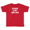 my brain is 80% song lyrics Toddler T-shirt