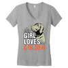 This Girl Loves Her Golden Women's V-Neck T-Shirt