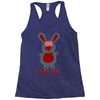 i love you bunny hare rabbit cupid couple kiss fun Racerback Tank