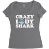 crazy lady shark Women's Triblend Scoop T-shirt