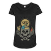 summer skull Maternity Scoop Neck T-shirt
