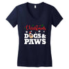 christmas dogs and paws Women's V-Neck T-Shirt