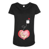 Mom and Baby are Connected to the Heart Maternity Scoop Neck T-shirt