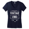 original parts vintage established 1991 perfectly aged Women's V-Neck T-Shirt