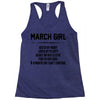 March Girl Hated By Many Racerback Tank