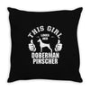 This Girl Loves Her Doberman Pinscher Throw Pillow