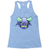 blue monster with horns Racerback Tank