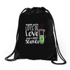 Made With Lots Of Love And a Little Science Drawstring Bags