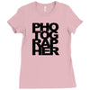 photographer camera photography modern text photos scrapbook geek t sh Ladies Fitted T-Shirt