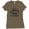 dumbass university t shirt school party funny tee Ladies Fitted T-Shirt