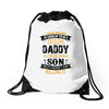 Super Cool Daddy Of A Freaking Awesome Son Drawstring Bags