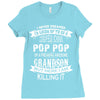 Super Cool Pop Pop Of A Freaking Awesome Grandson Ladies Fitted T-Shirt