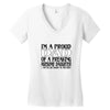 i'm a proud dad of a freaking awesome daughter Women's V-Neck T-Shirt