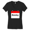 title of day of the week monday day of the week Women's V-Neck T-Shirt